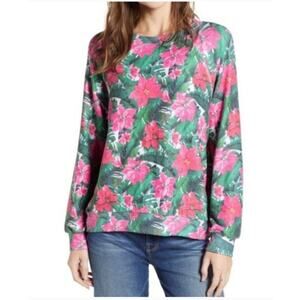 Wildfox Island Holiday Poinsettia Sommers Sweatshirt NWT Sz XL
